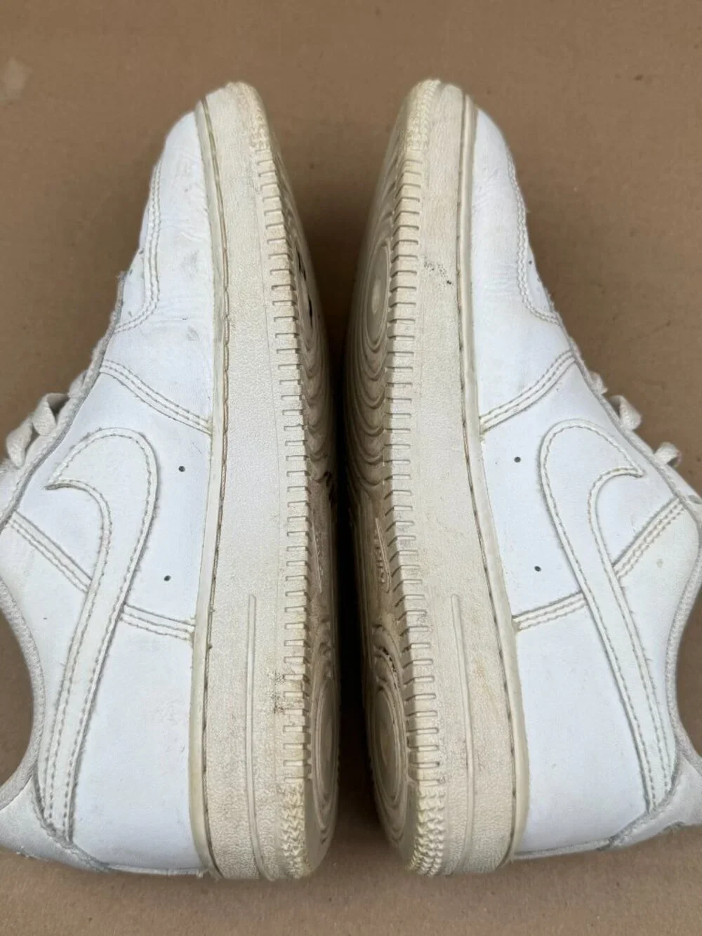 Nike Air Force 1 Youth Size 3Y Leather Sneakers long laces knot on laces stained